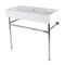 Kingston Brass 39 Porcelain Console Sink with Stainless Steel Legs 8 Centers, WhitePolished Chrome VPB3917W1ST - alternate 1